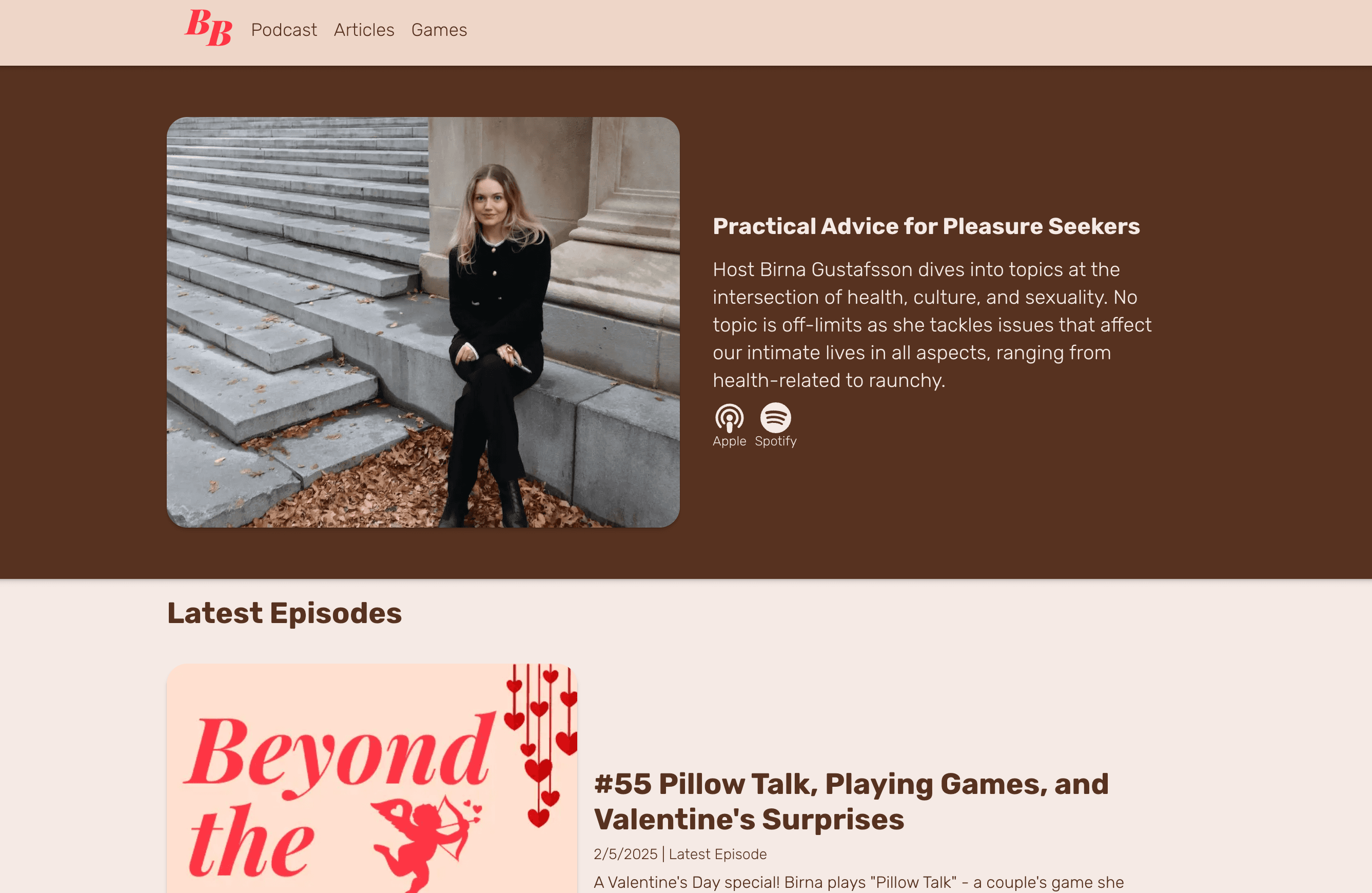 screenshot of a website: beyond the bedroom